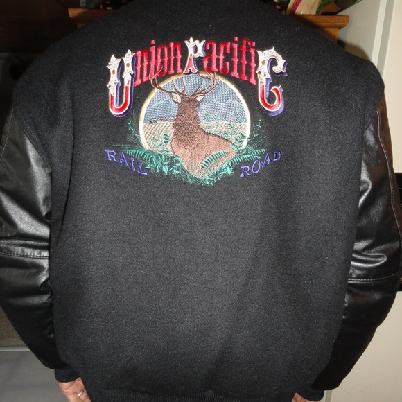 Holloway Other - Leather Wool Jacket Bomber Railroad Union Pacific